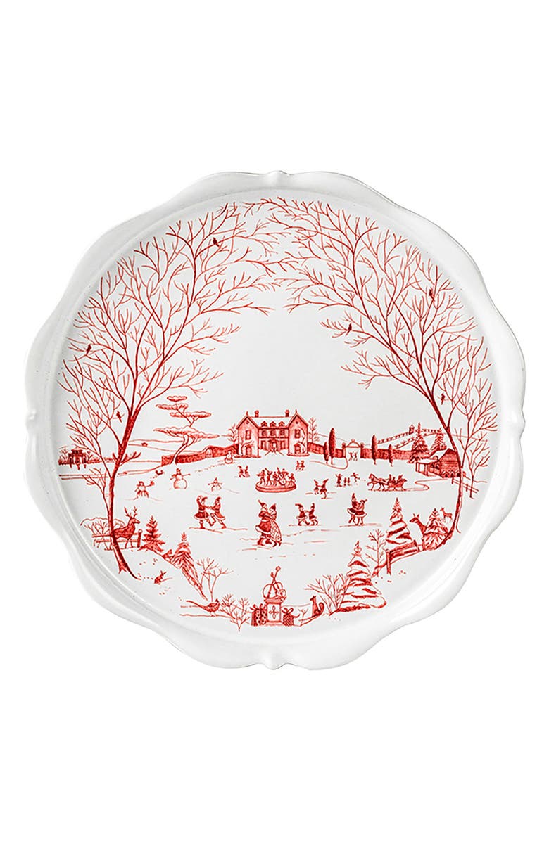 Juliska Country Estate Winter Frolic Cake Stand, Alternate, color, Ruby