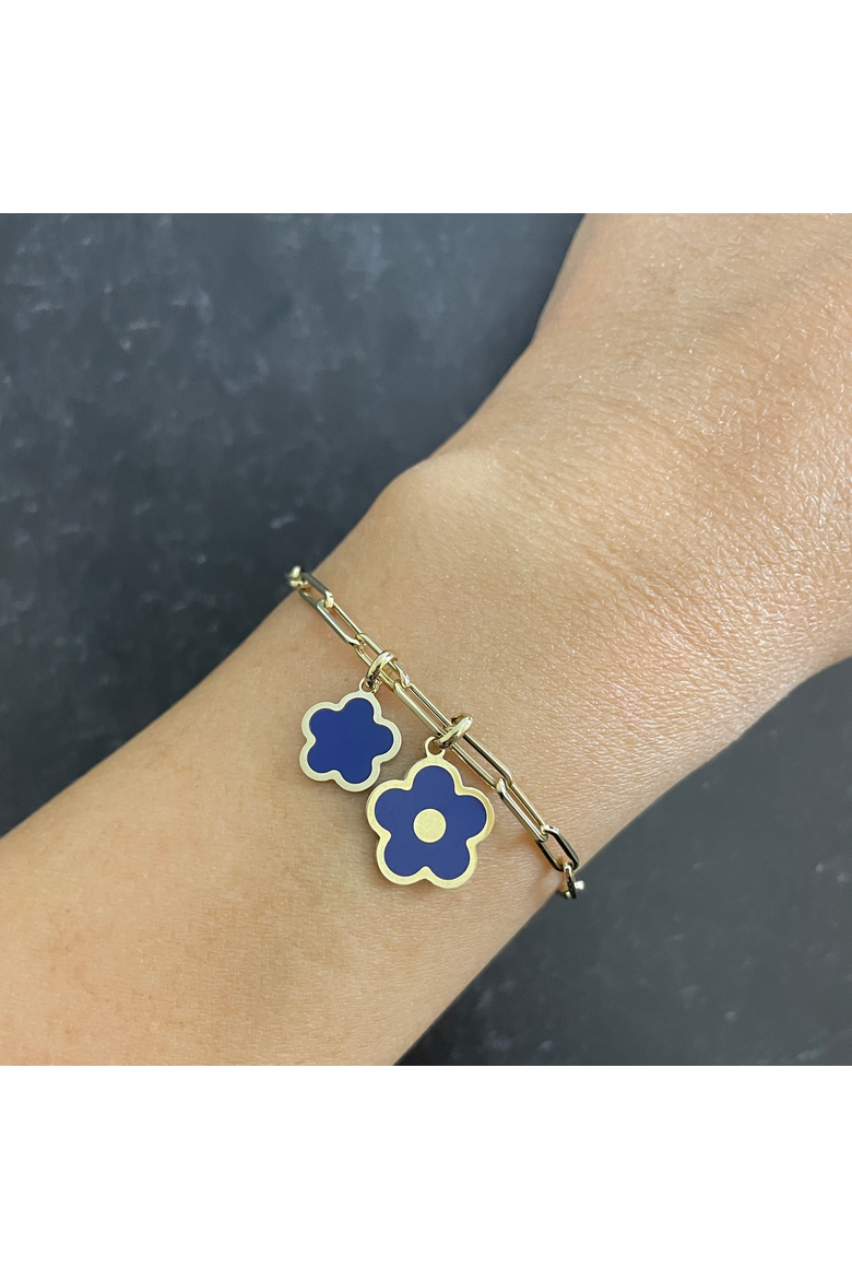 Lapis Flower Charm, Alternate, color, Lapis