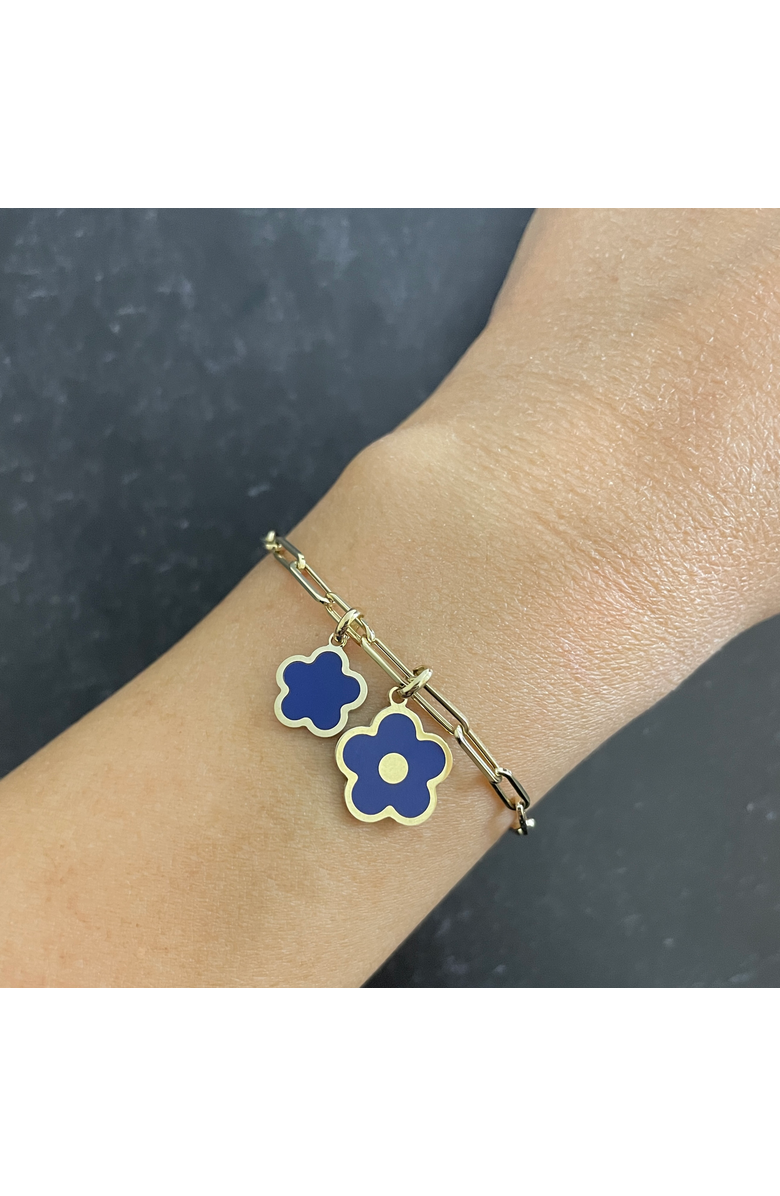 The Lovery Fine Jewelry Lapis Flower Charm, Alternate, color, Lapis
