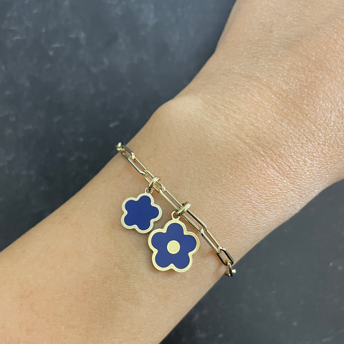 The Lovery Fine Jewelry Lapis Flower Charm In Blue