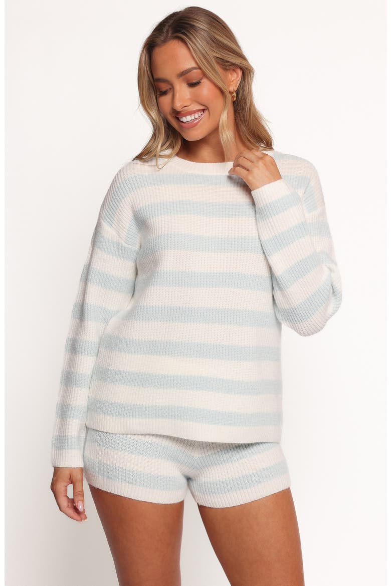 Ciaran Stripe Sweater & Knit Shorts, Alternate, color, CREAM BLUE