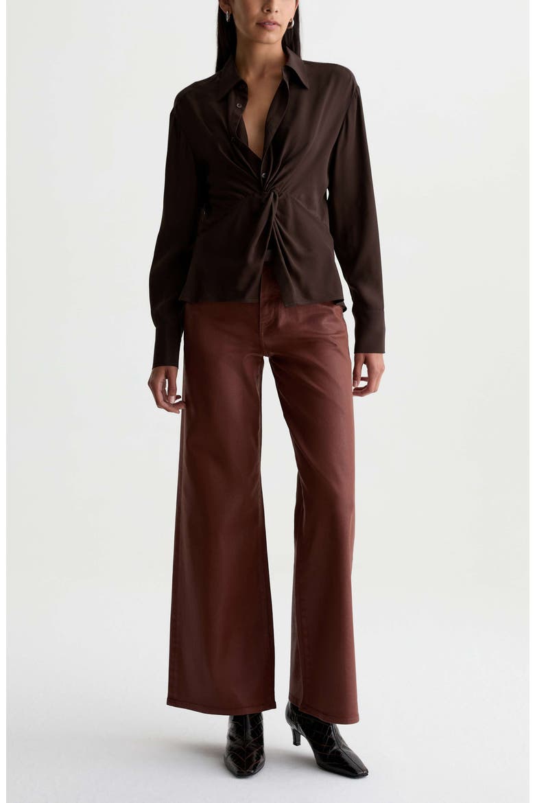Bel Twisted Shirt, Alternate, color, BURNT UMBER
