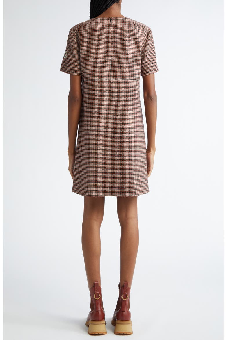 Houndstooth Check Virgin Wool Blend Dress, Alternate, color, BEIGE