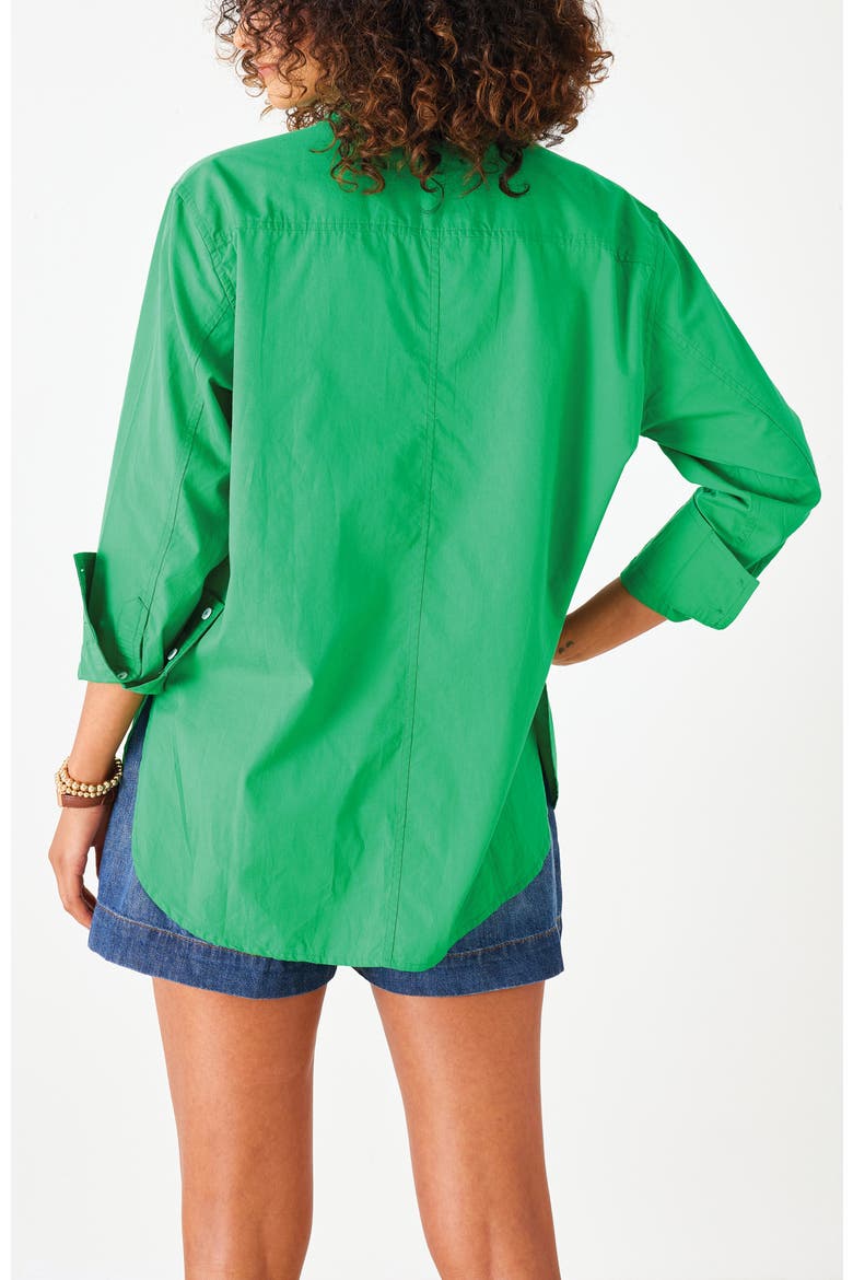Brontë Relaxed Button Up Shirt, Alternate, color, Lucky Green