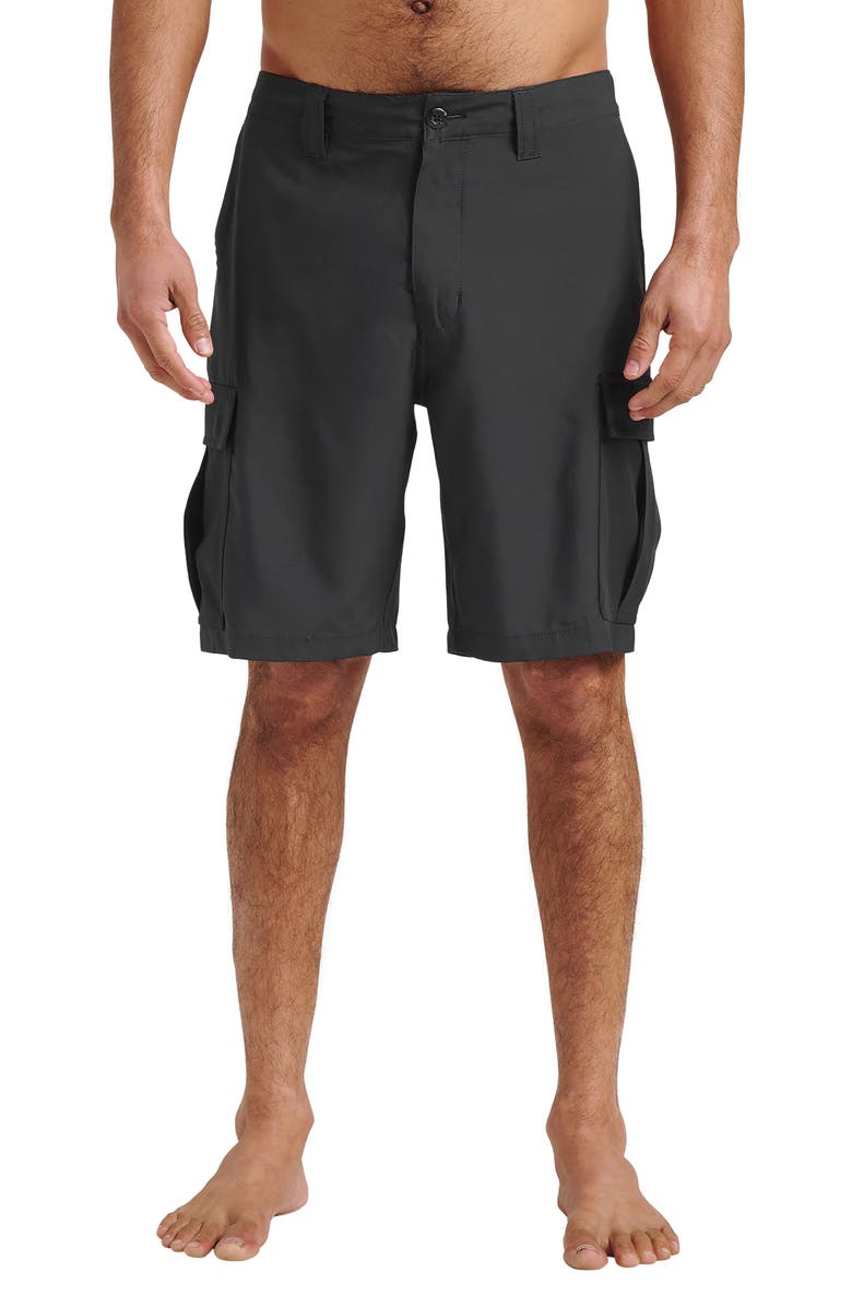 Quiksilver Union Amphibian Cargo 20 Hybrid Shorts, Main, color, Black