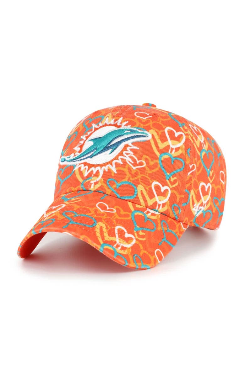 '47 Girls Toddler '47 Orange Miami Dolphins Mural Clean Up Adjustable Hat, Main, color, Orange