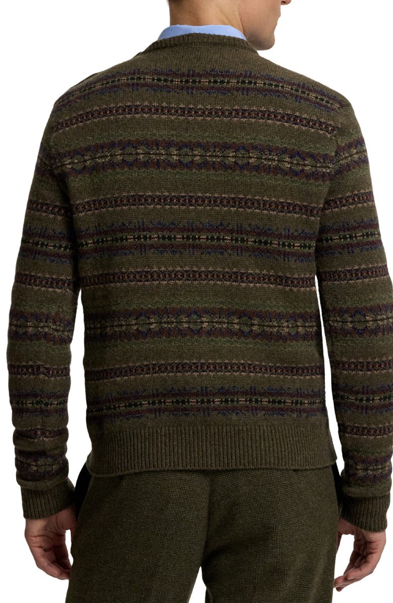 Ralph Lauren Purple Label Fair Isle Stripe Cashmere & Wool Crewneck Sweater, Alternate, color, Cortina Multi