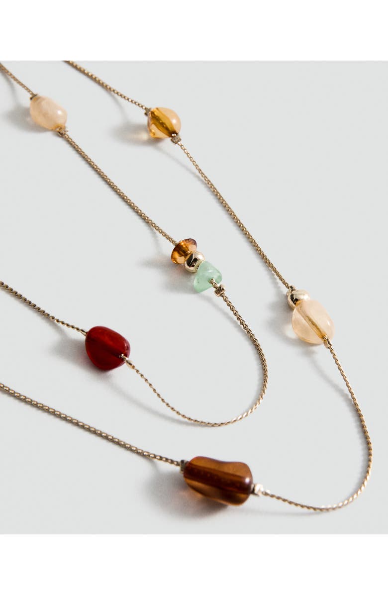 MANGO Mixed Bead Necklace, Alternate, color, Gold