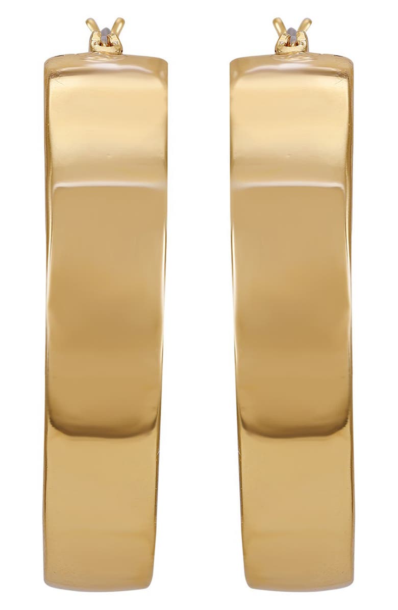 Vince Camuto Inside Pavé Crystal Hoop Earrings, Main, color, Gold Tone