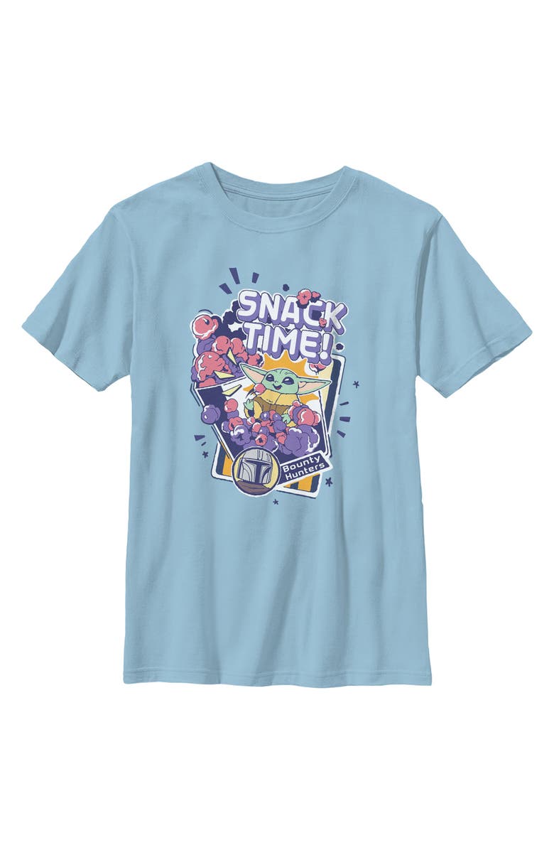 Star Wars: The Mandalorian and Grogu Boy's Star Wars The Mandalorian and Grogu The Child Happy Snack Time  Graphic T-Shirt, Main, color, Light Blue