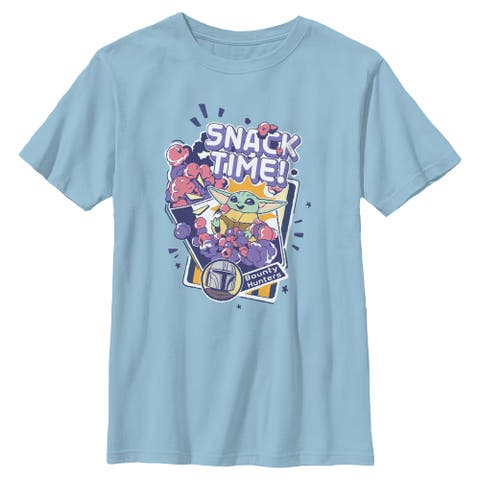 Boy's Star Wars The Mandalorian and Grogu The Child Happy Snack Time  Graphic T-Shirt