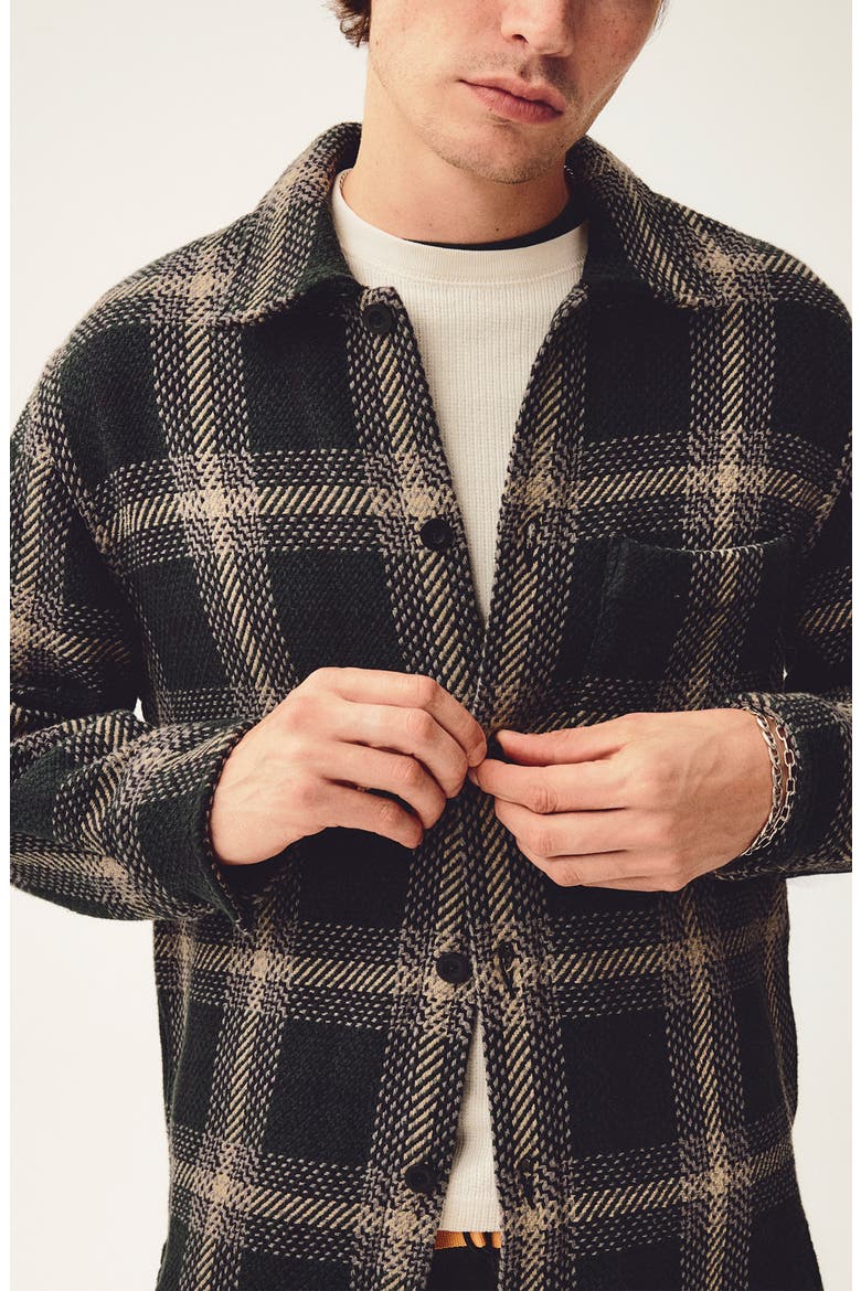 Plaid Long Sleeve Chunky Twill Shirt, Alternate, color, OBSIDIAN MOSS OMBRE PLAID