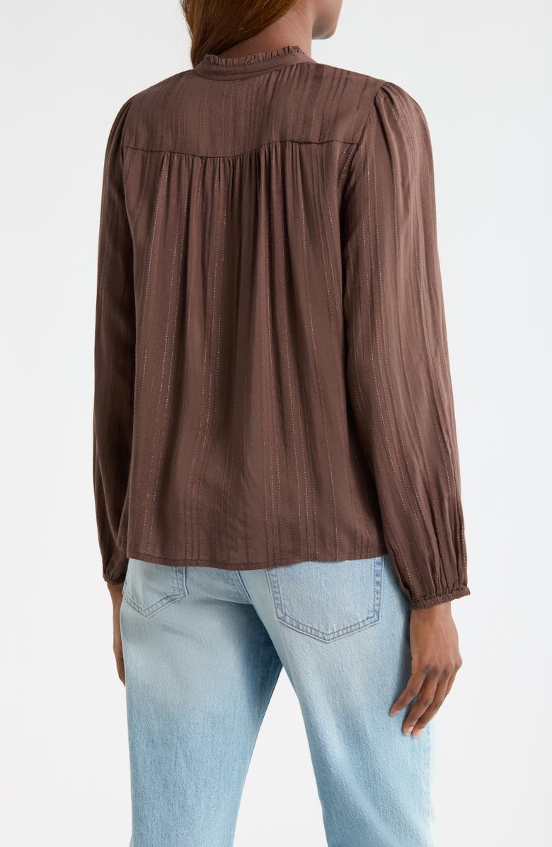 Lucky Brand Shine Button Front Top, Alternate, color, Chocolate Brown