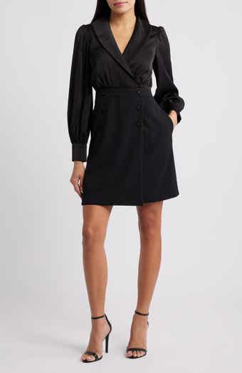 Eliza J Shawl Collar Balloon Sleeve Dress