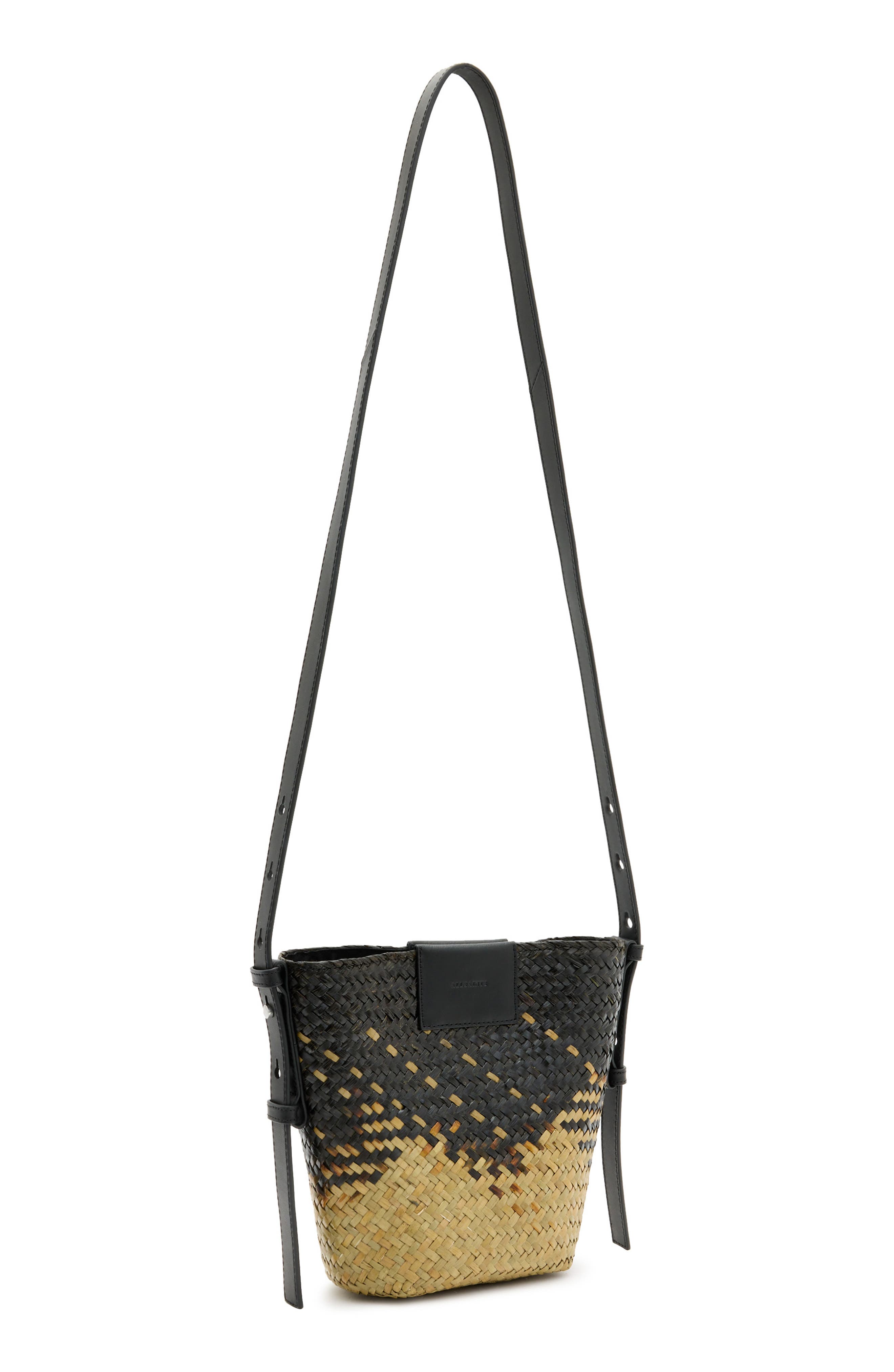 AllSaints Ebro Straw Crossbody Bag, Alternate, color, 