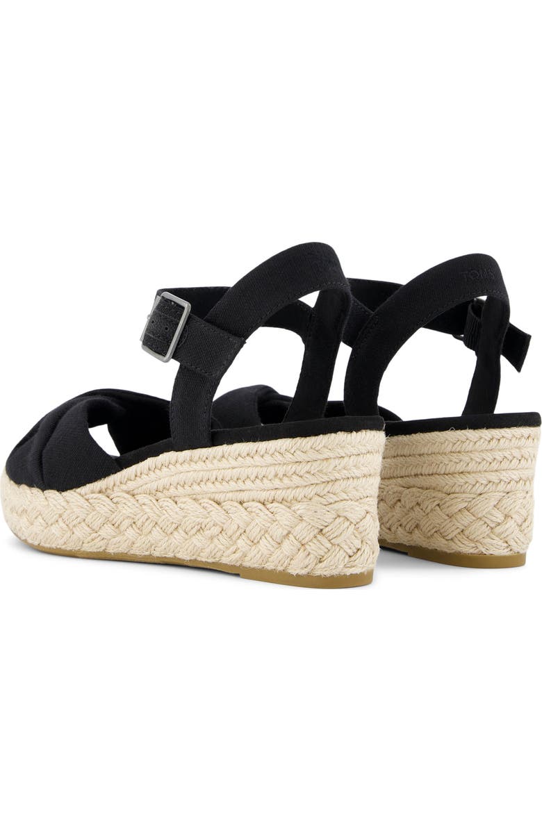 TOMS Kinsley Ankle Strap Espadrille Platform Wedge Sandal, Alternate, color, Black