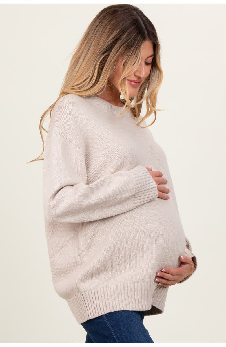 PinkBlush Soft Knit Basic Sweater, Alternate, color, Beige