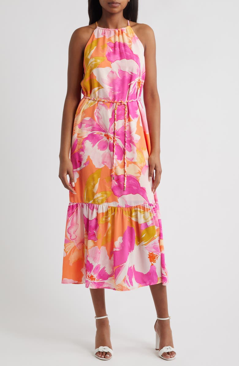 Anne Klein Tiered Halter Sundress, Main, color,