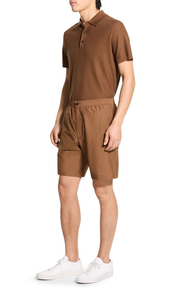 Theory Elastic Waist Shorts, Alternate, color, Deep Tobacco