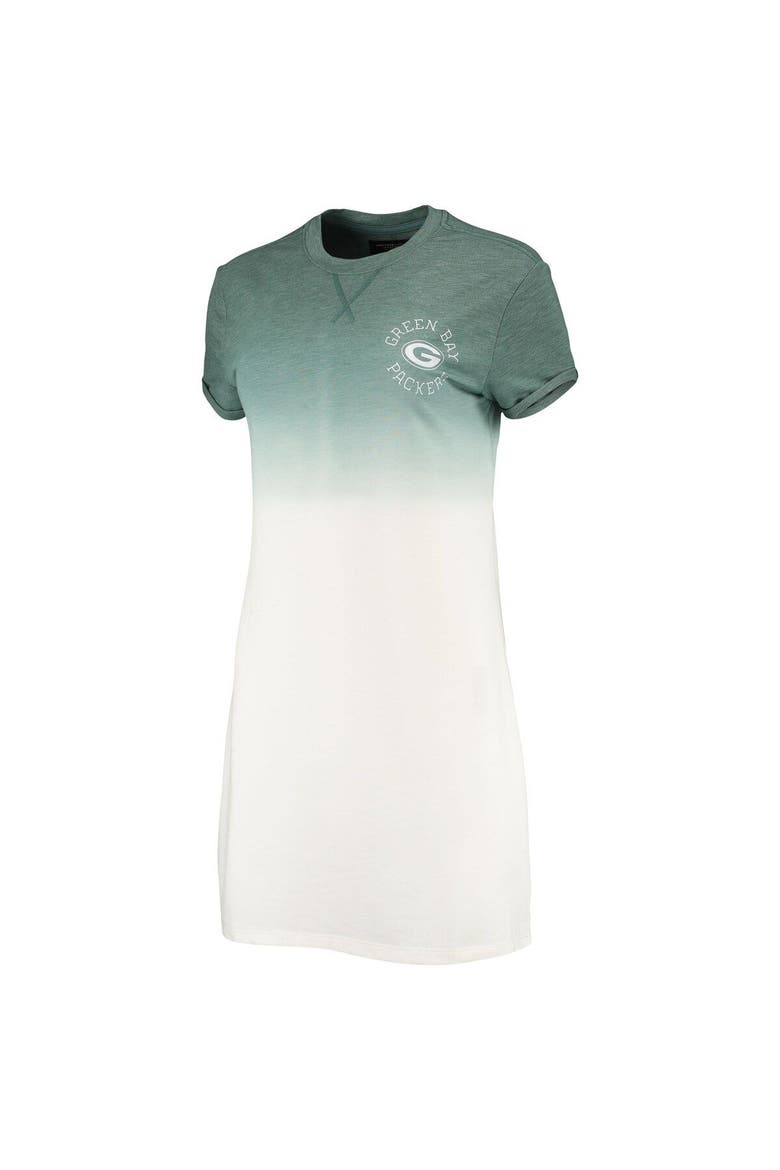 Women's Junk Food Heathered Green/White Green Bay Packers Ombre Tri-Blend T-Shirt Dress, Alternate, color, Heather Green