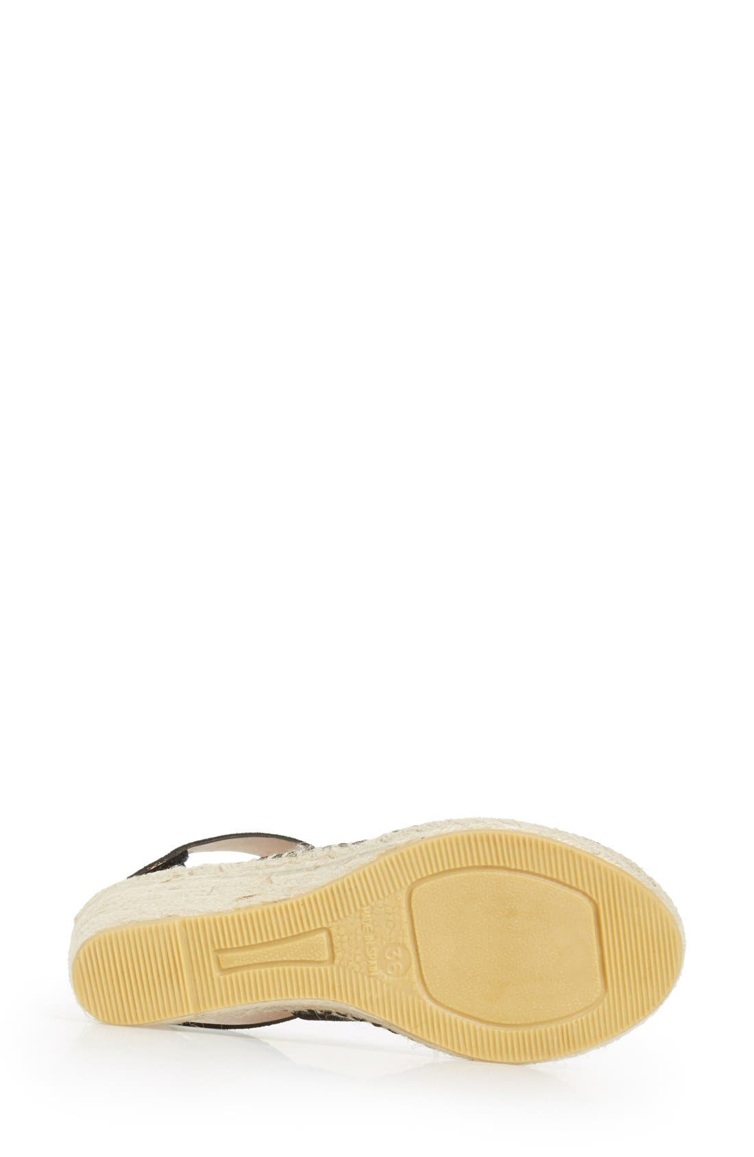 'Mobile' Leather Wedge Espadrille Sandal, Alternate, color, BLACK SUEDE