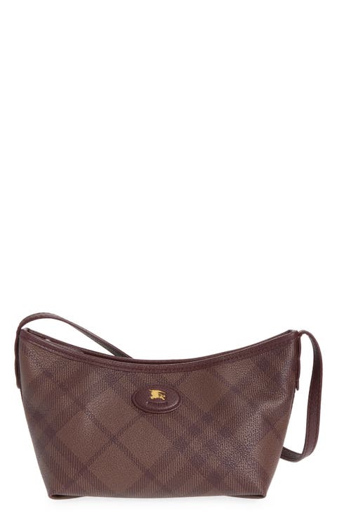 Highlands Check Leather Baguette Bag