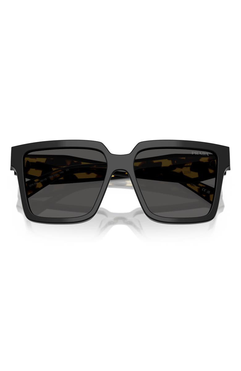 Prada 56mm Square Sunglasses, Alternate, color, Black/ Dark Grey