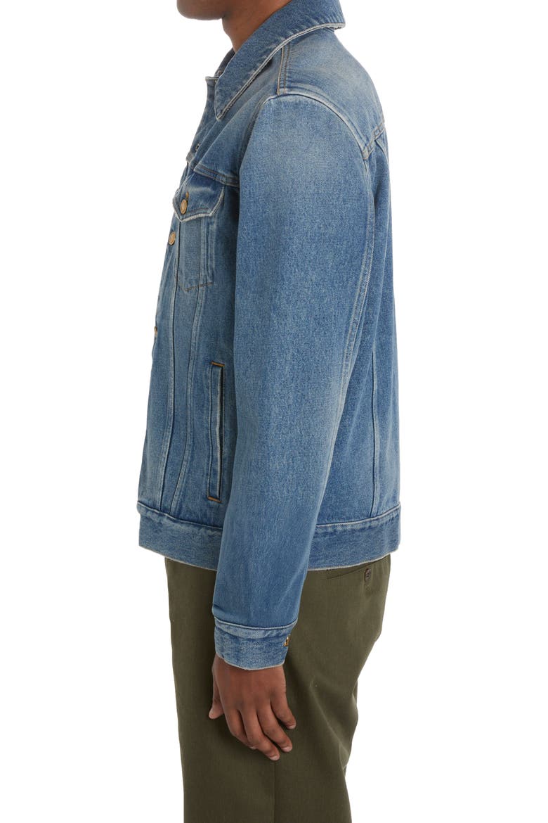 Logo Patch Denim Jacket, Alternate, color, MEDIUM BLUE