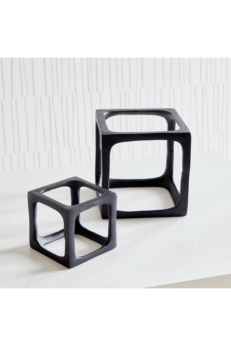 Cubist Sculptures Set of 2, Alternate, color, Black