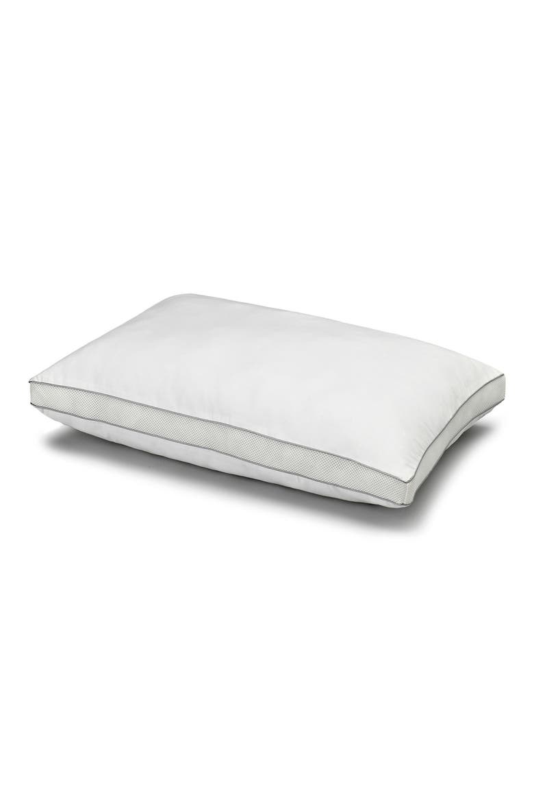 Mesh Gusseted Cotton Pillow, Main, color, WHITE
