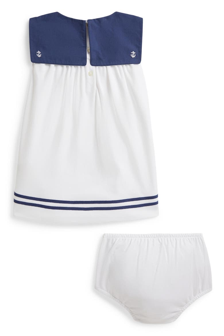 Cotton Interlock Sailor Dress & Bloomers Set, Alternate, color, WHITE