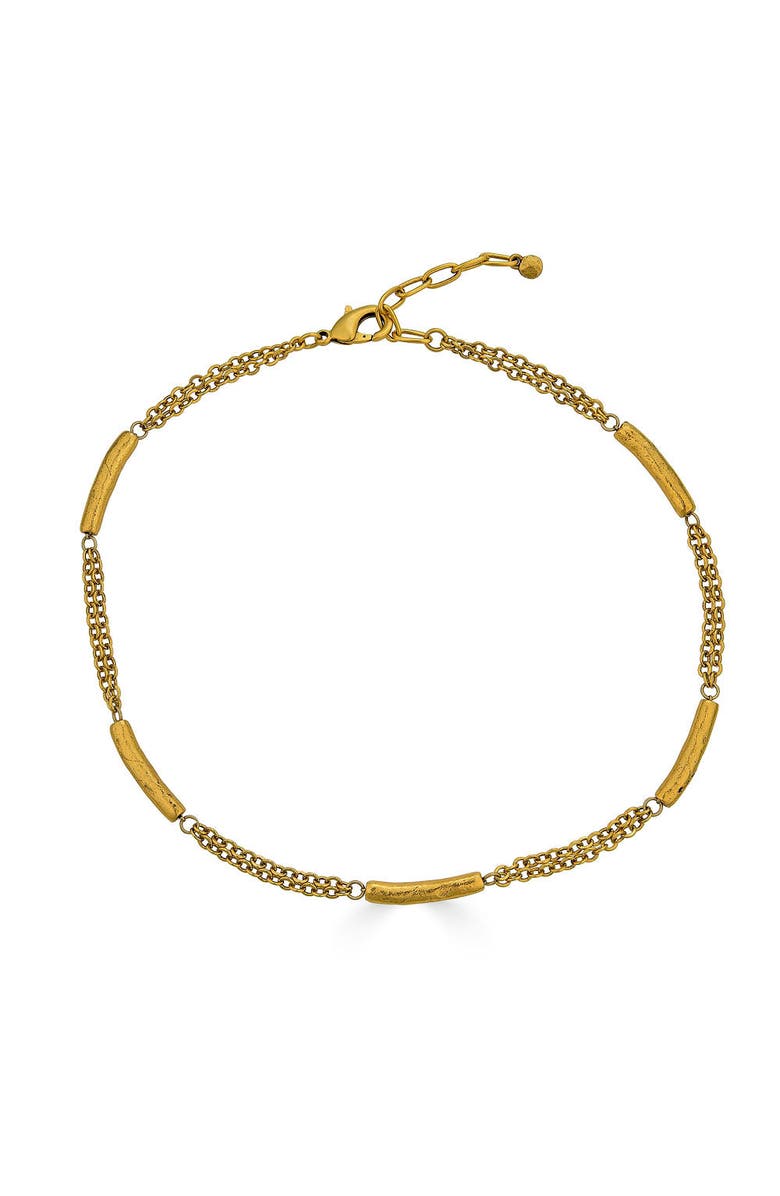 Loni Paul Jewelry Tube Bead Station Necklace, Main, color, Gold