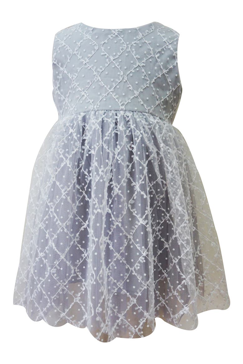 Kids' Lattice Lace Party Dress, Alternate, color, GREY