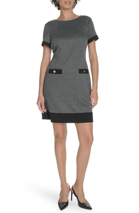 Herringbone Knit Sheath Dress