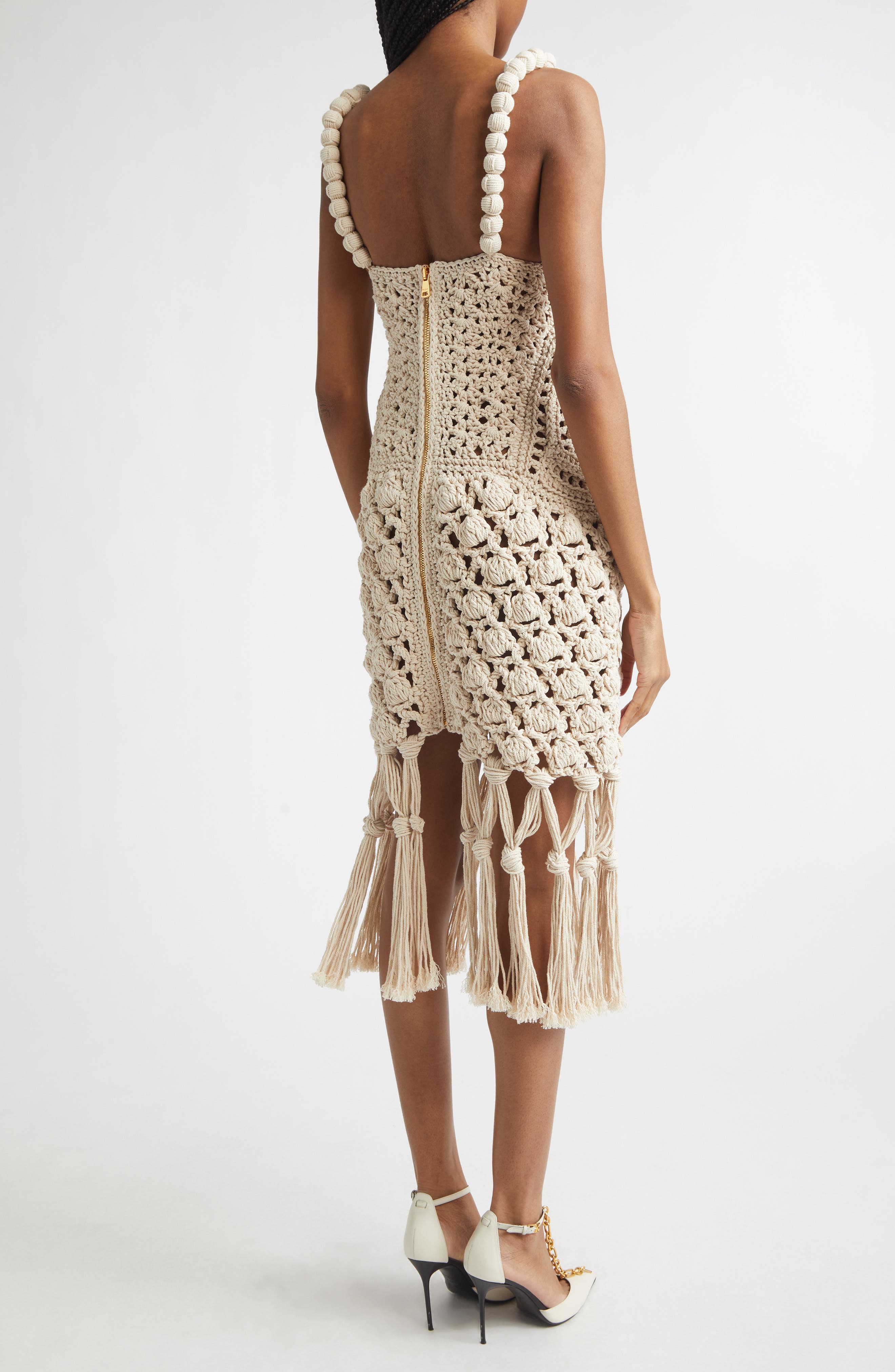 Fringe Cotton Crochet Dress - image 2
