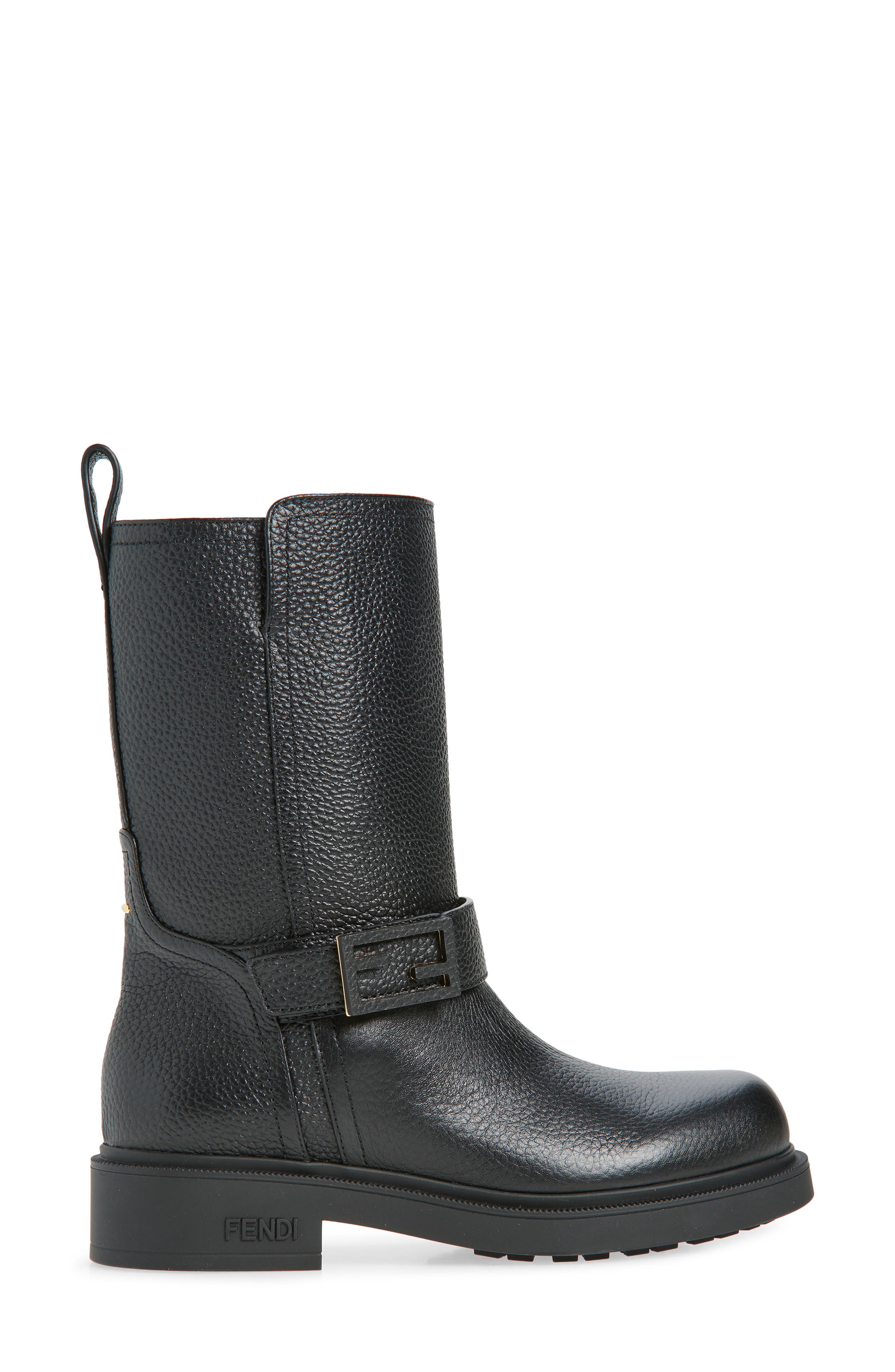 Fendi Biker Boot, Alternate, color, Black