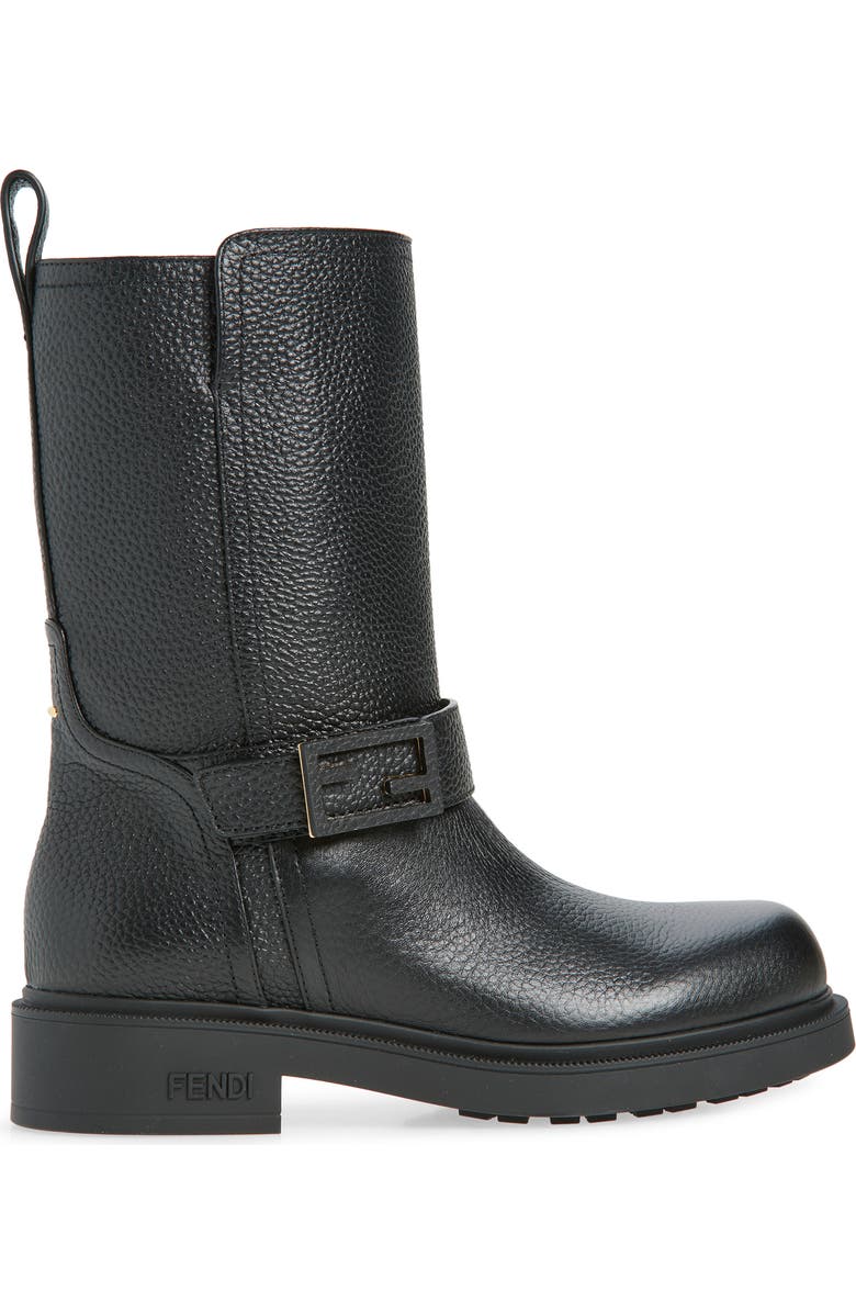Fendi Biker Boot, Alternate, color, Black