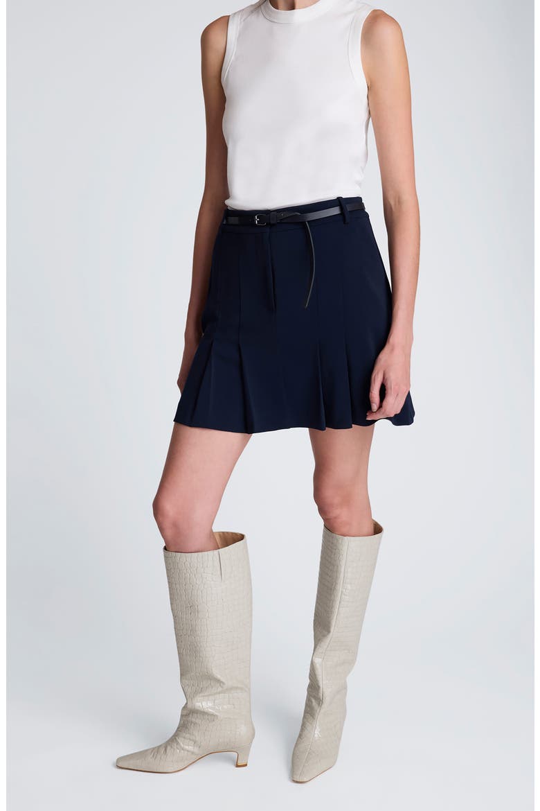Pleat Miniskirt, Alternate, color, DARK NAVY