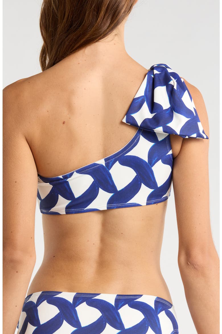 Betsy One-Shoulder Bikini Top, Alternate, color, IVORY/BLUE