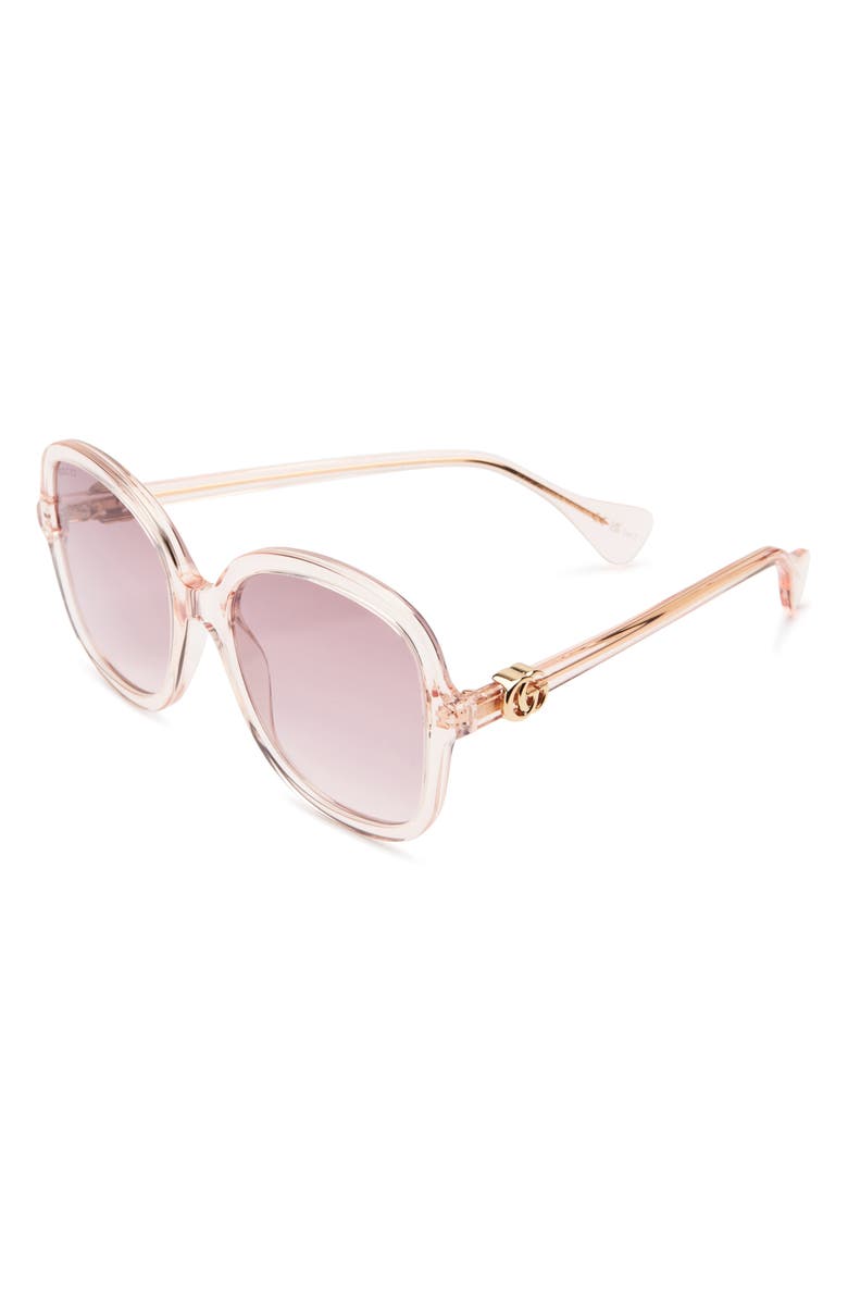 Gucci 56mm Round Sunglasses, Alternate, color, Pink Pink Violet