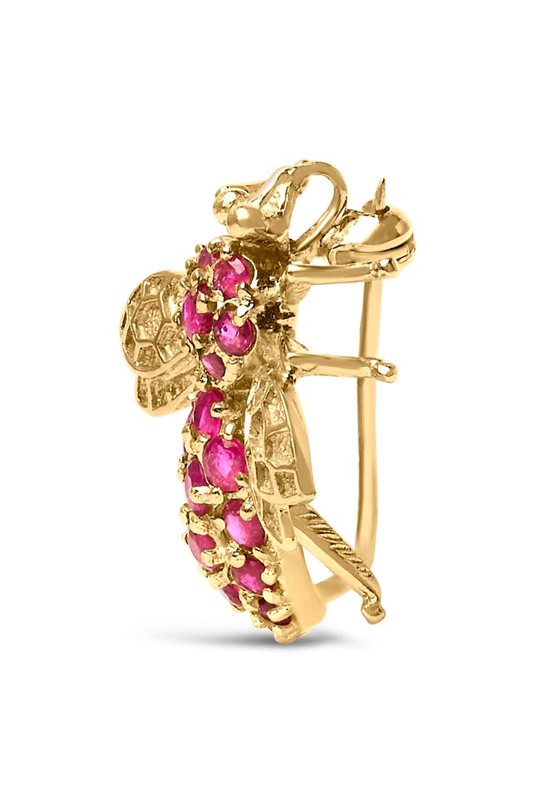 14K Yellow Gold Red Ruby Bee Brooch Pin, Alternate, color, Yellow