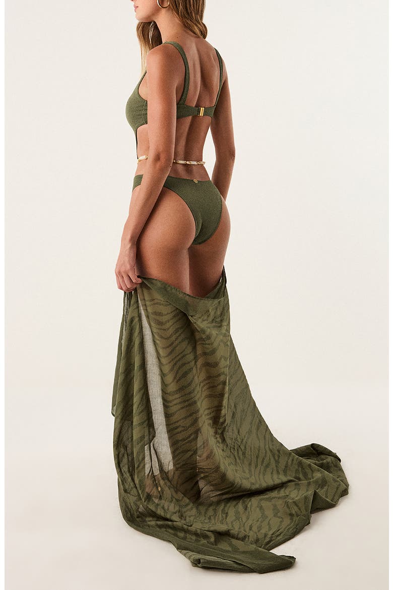 Printed Sarong Cover-Up, Alternate, color, DARK GREEN
