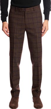 PAISLEY & GRAY Downing Slim Fit Flat Front Windowpane Dress Pants