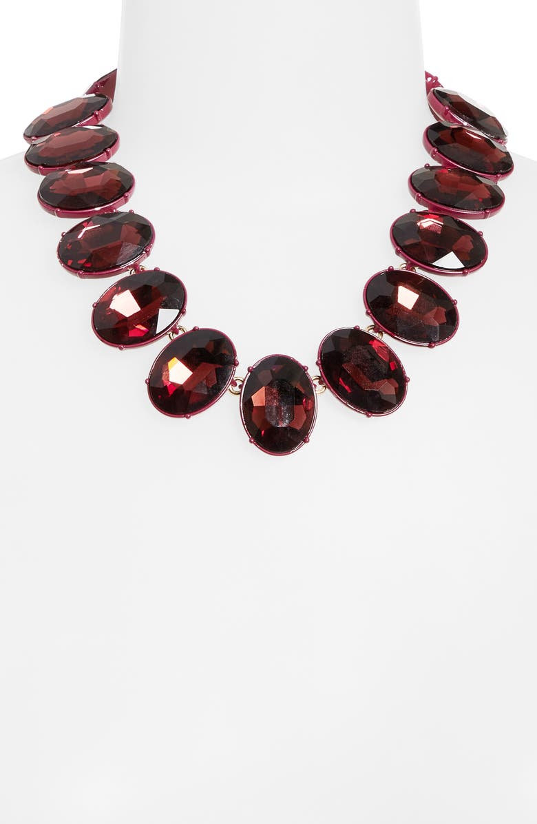 Carolina Herrera Oval Crystal Necklace, Alternate, color, 