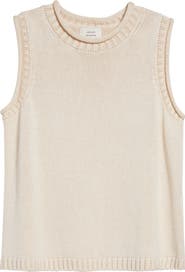 LOULOU DE SAISON Effy Boxy Linen & Silk Blend Sweater Vest