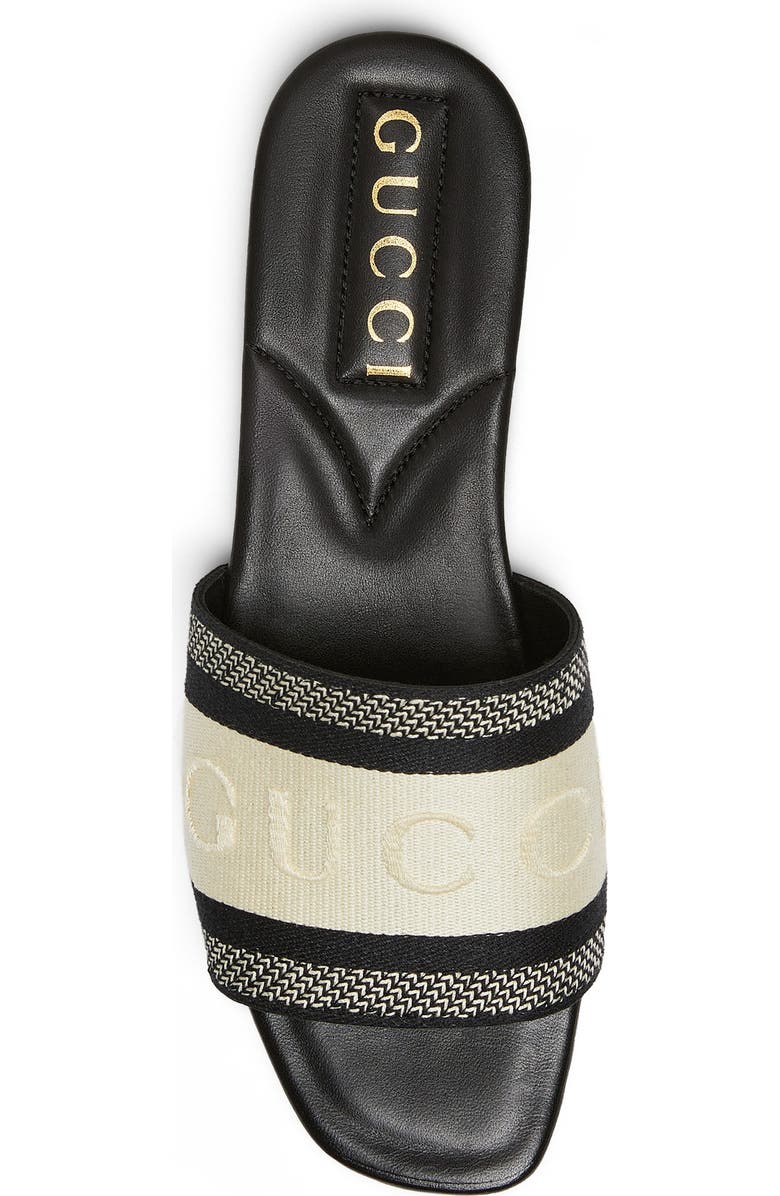 Gucci Jane Slide Sandal, Alternate, color, 8843 Black-White/ Black