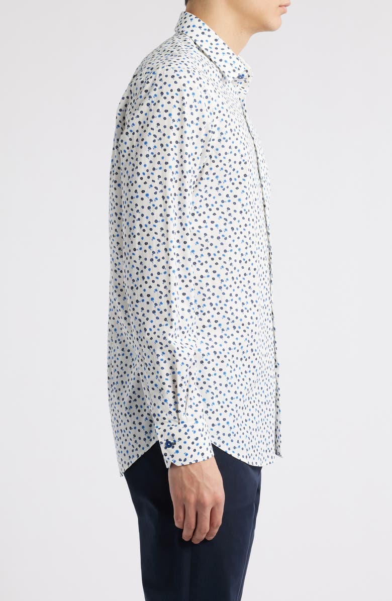 Paul Smith London Tailored Fit Floral Organic Cotton Dress Shirt, Alternate, color, White