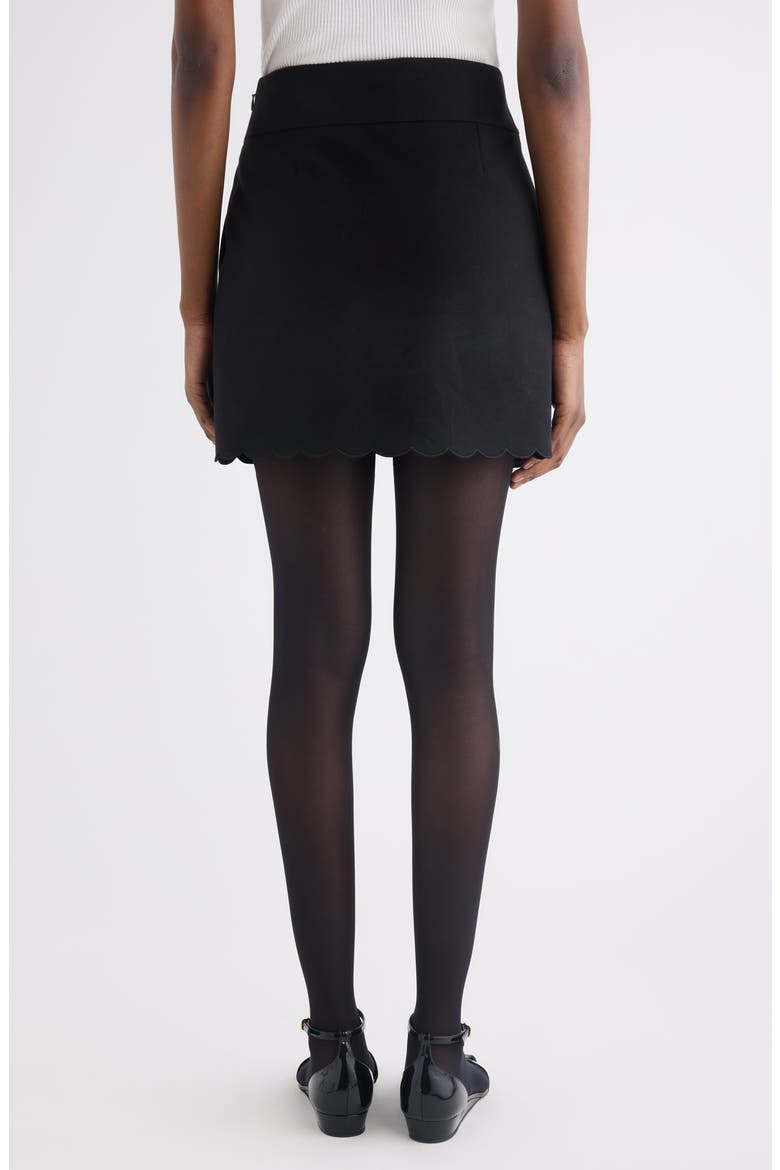 Scalloped Miniskirt, Alternate, color, BLACK
