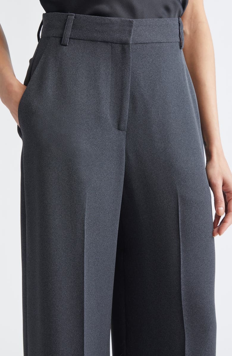 ST. JOHN High Waist Heathered Crepe Wide Leg Pants, Alternate, color, 