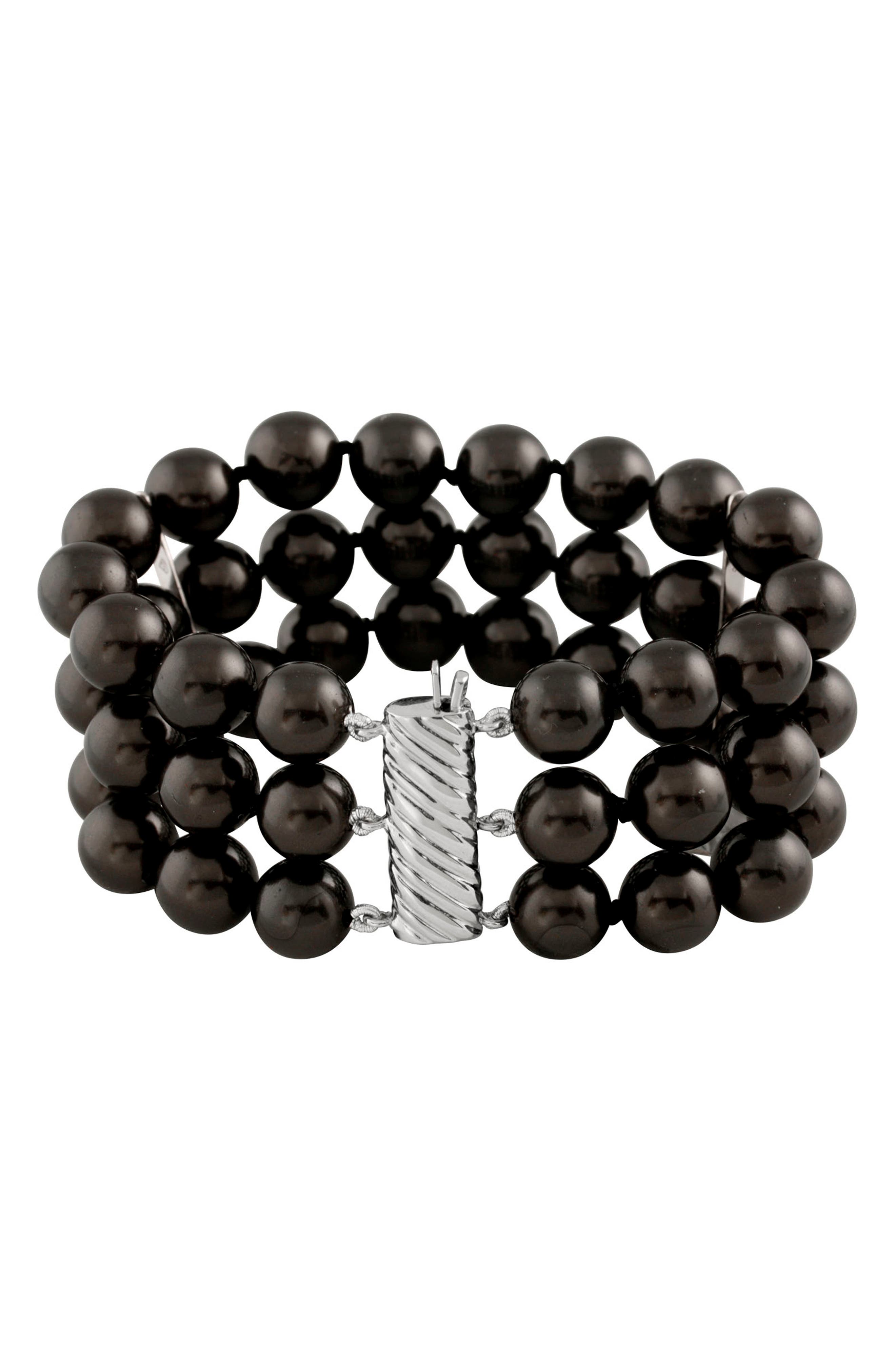 SPLENDID PEARLS Triple Row Shell Pearl Bracelet